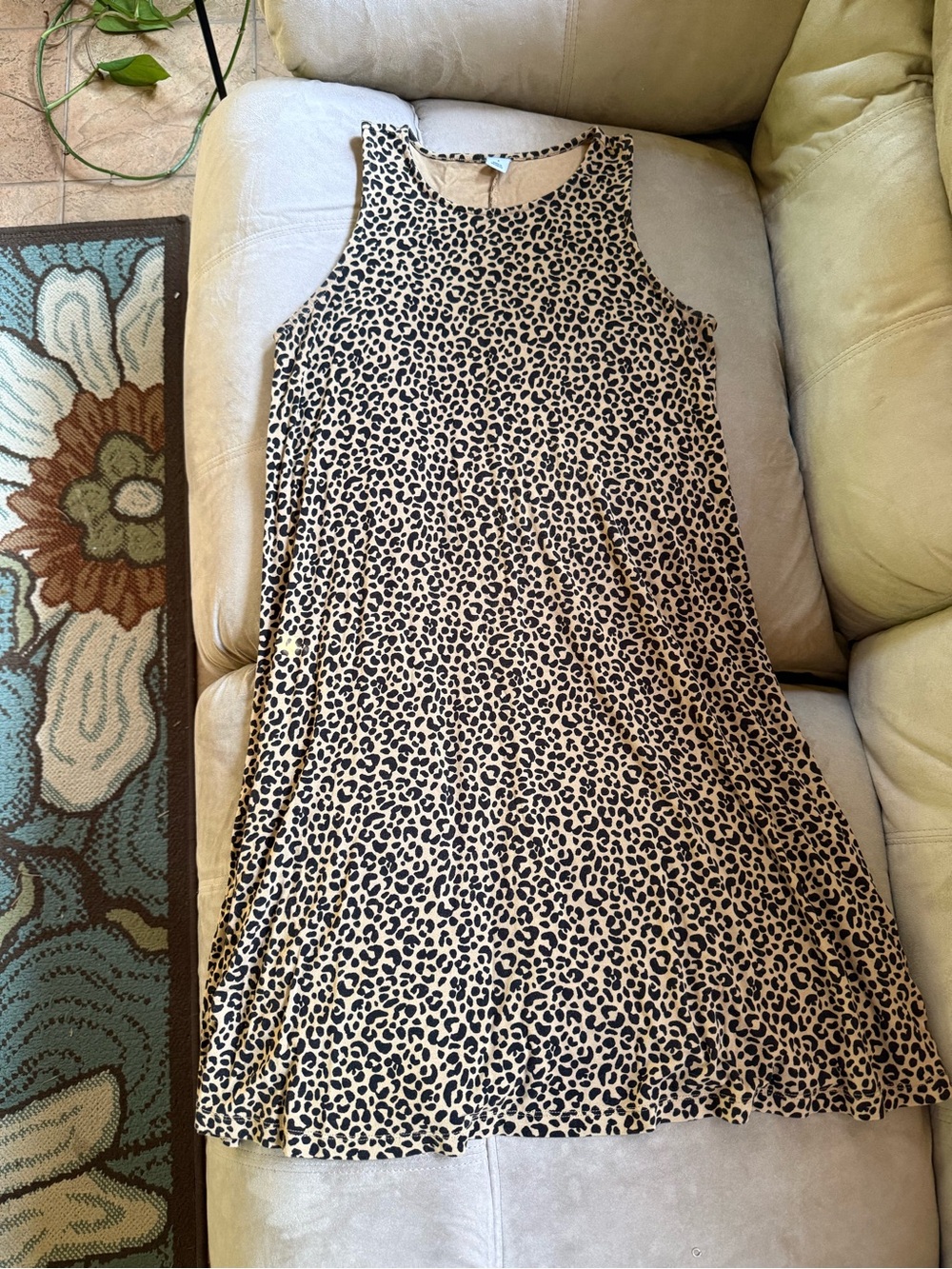 Old Navy Leopard Print Sleeveless Mini Dress - Beige and Black